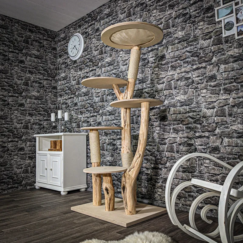 Naturkratzbaum 2452 Kratzbaum Natur Holz Design 165 cm hoch