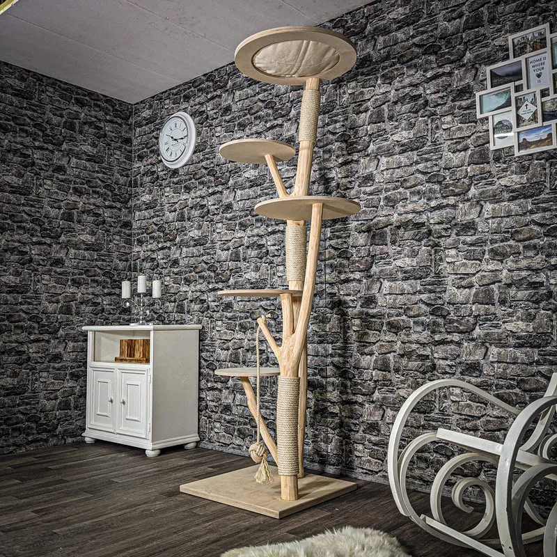 Naturkratzbaum 2457 Kratzbaum Natur Holz Design 205 cm hoch