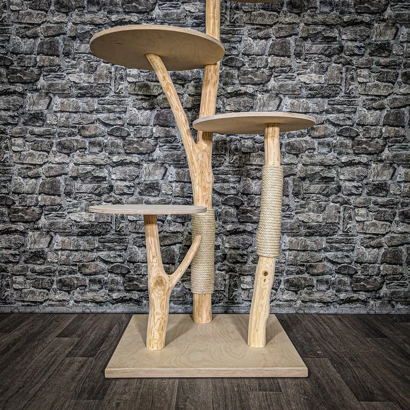 Naturkratzbaum 2458 Kratzbaum Natur Holz Design 140 cm hoch