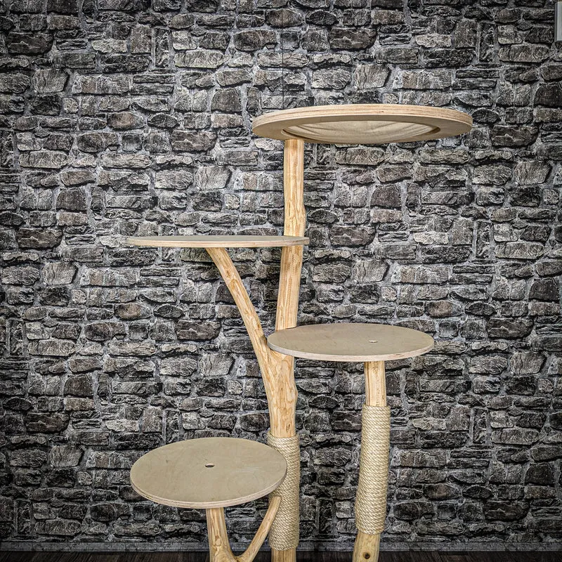 Naturkratzbaum 2458 Kratzbaum Natur Holz Design 140 cm hoch