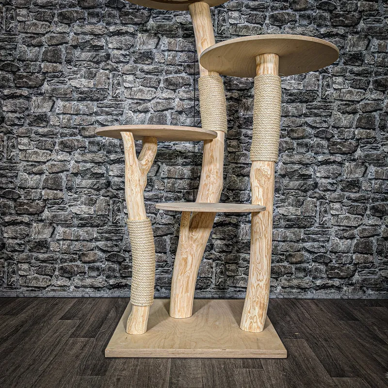Naturkratzbaum 2459 Kratzbaum Natur Holz Design 140 cm hoch