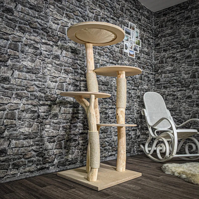 Naturkratzbaum 2459 Kratzbaum Natur Holz Design 140 cm hoch