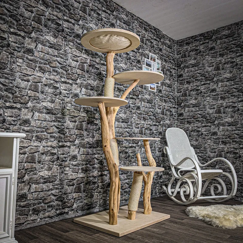 Naturkratzbaum 2461 Kratzbaum Natur Holz Design 173 cm hoch Katzenbaum
