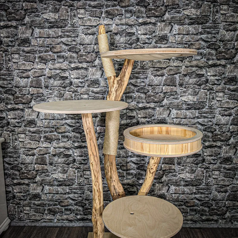 Naturkratzbaum 2463 Kratzbaum Natur Holz Design 141 cm hoch
