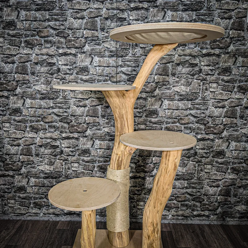 Naturkratzbaum 2429 Kratzbaum Natur Holz Design 140 cm hoch