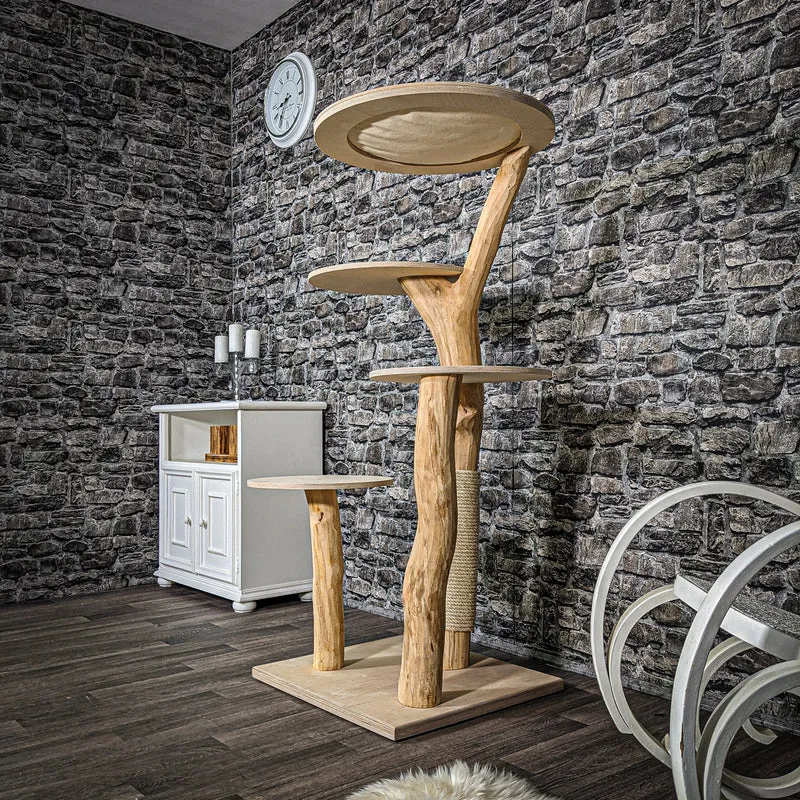 Naturkratzbaum 2429 Kratzbaum Natur Holz Design 140 cm hoch