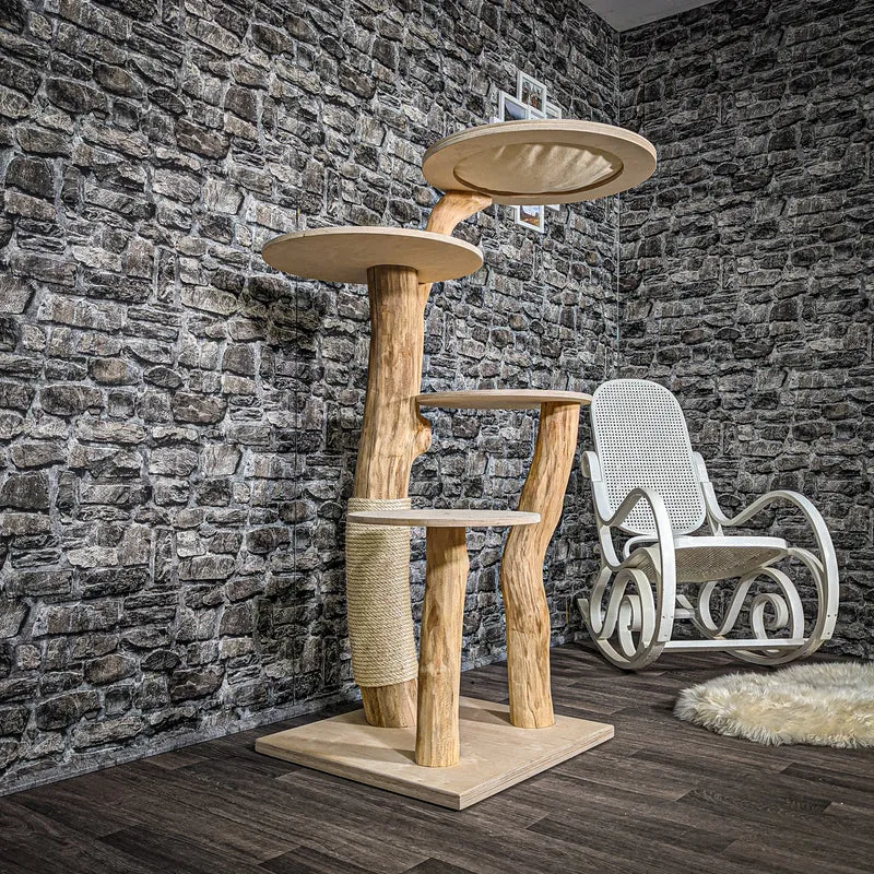 Naturkratzbaum 2429 Kratzbaum Natur Holz Design 140 cm hoch