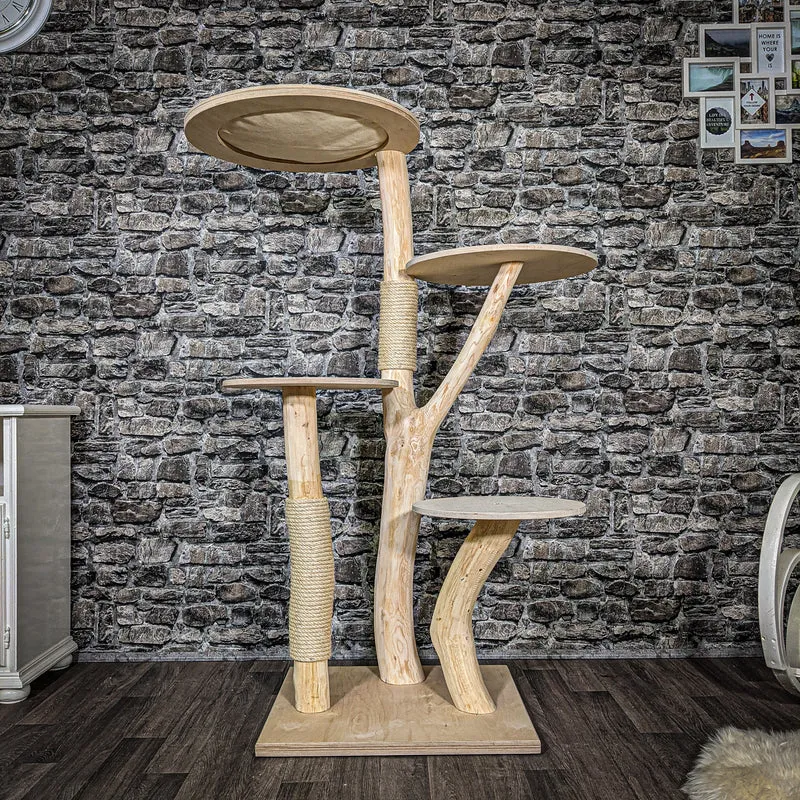 Naturkratzbaum 2428 Kratzbaum Natur Holz Design 145 cm hoch