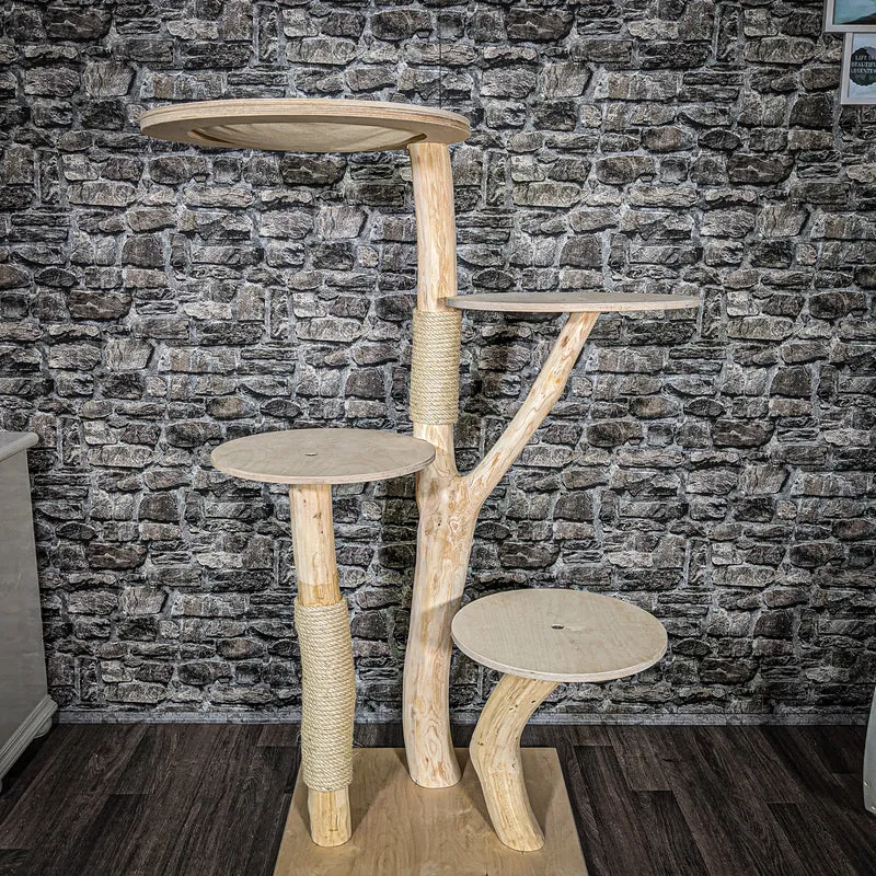 Naturkratzbaum 2428 Kratzbaum Natur Holz Design 145 cm hoch