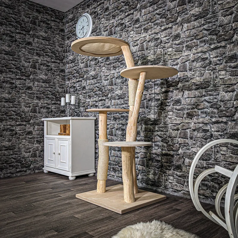 Naturkratzbaum 2428 Kratzbaum Natur Holz Design 145 cm hoch
