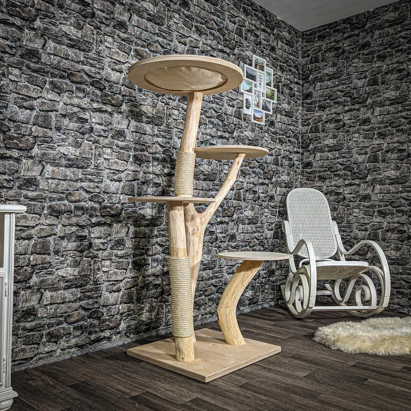 Naturkratzbaum 2428 Kratzbaum Natur Holz Design 145 cm hoch