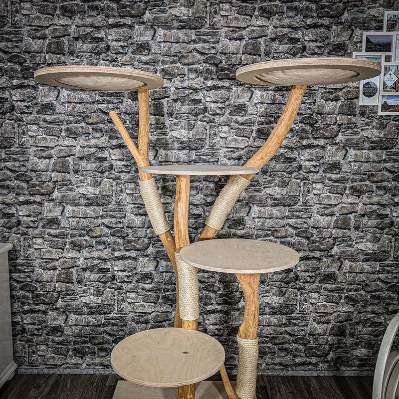 Naturkratzbaum 2427 Kratzbaum Natur Holz Design 165 cm hoch