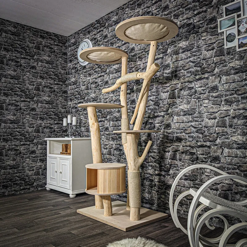 Naturkratzbaum 2425 Kratzbaum Natur Holz Design 178 cm hoch