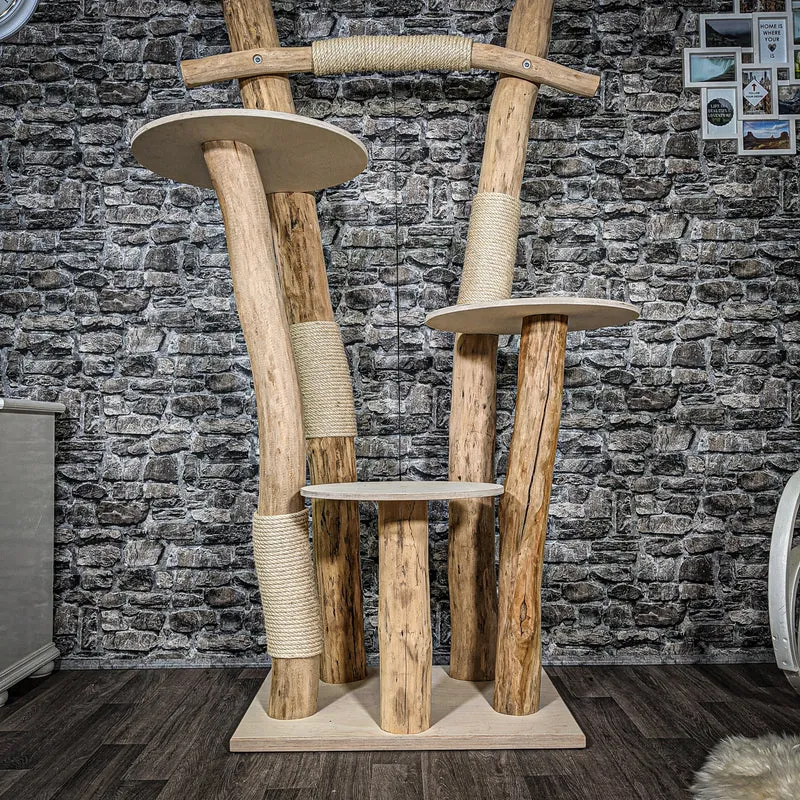 Naturkratzbaum 2424 Kratzbaum Natur Holz Design 200 cm hoch