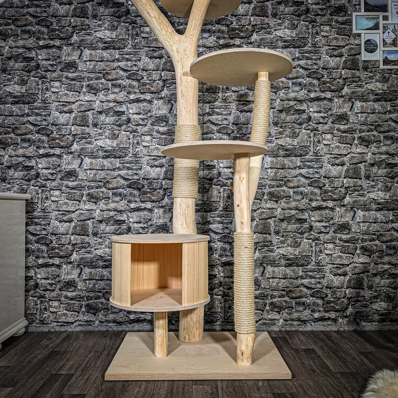 Naturkratzbaum 2416 Kratzbaum Natur Holz Design 204 cm hoch