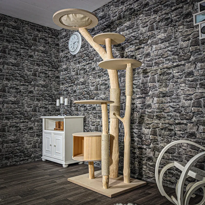 Naturkratzbaum 2416 Kratzbaum Natur Holz Design 204 cm hoch