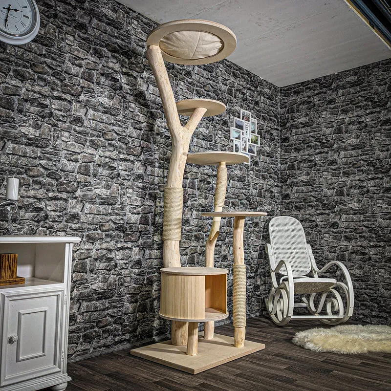 Naturkratzbaum 2416 Kratzbaum Natur Holz Design 204 cm hoch
