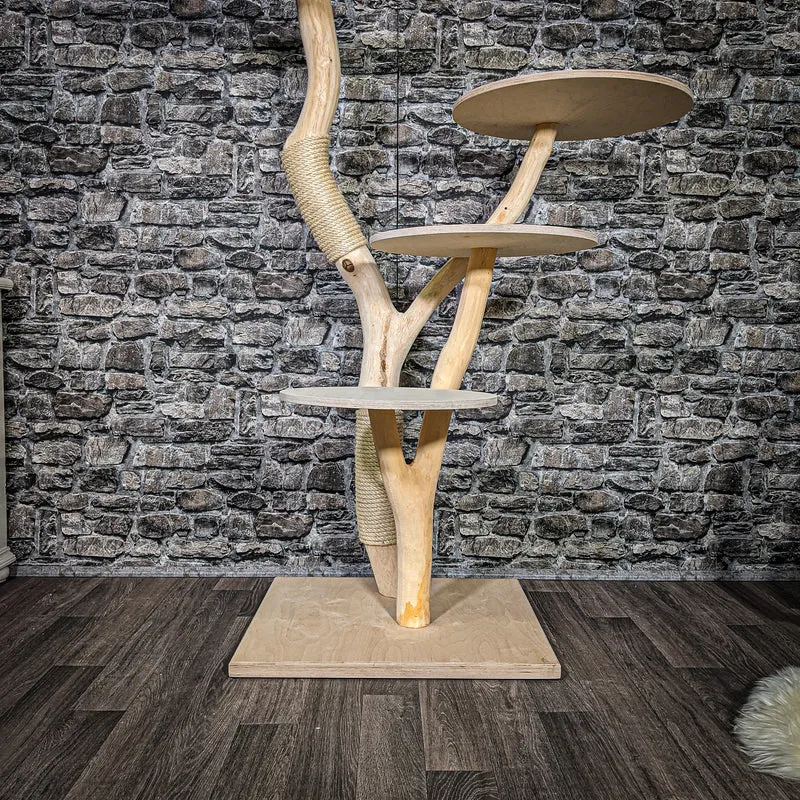 Naturkratzbaum 2415 Kratzbaum Natur Holz Design 145 cm hoch