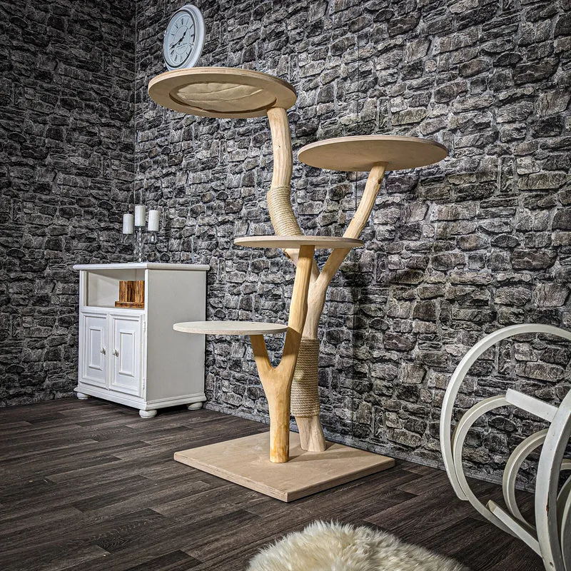 Naturkratzbaum 2415 Kratzbaum Natur Holz Design 145 cm hoch
