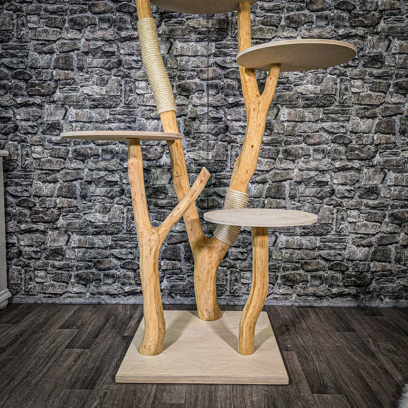 Naturkratzbaum 2398 Kratzbaum Natur Holz Design 173 cm hoch Katzenbaum