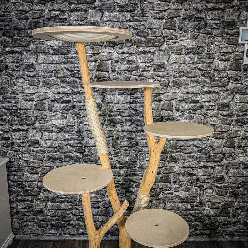 Naturkratzbaum 2398 Kratzbaum Natur Holz Design 173 cm hoch Katzenbaum