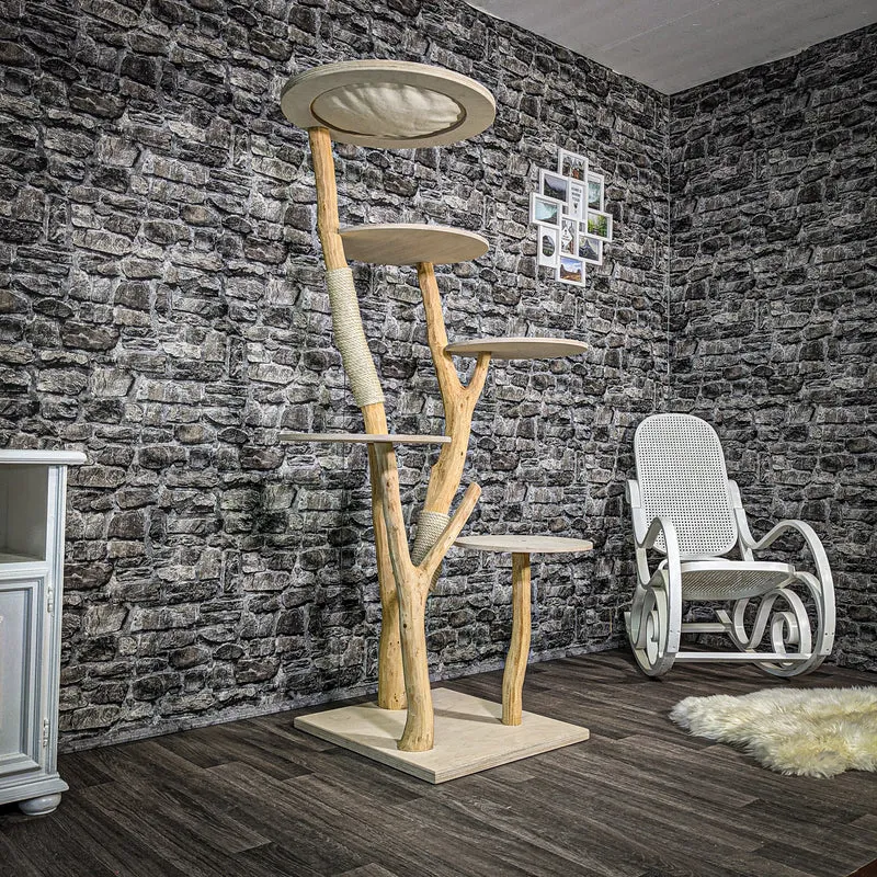 Naturkratzbaum 2398 Kratzbaum Natur Holz Design 173 cm hoch Katzenbaum