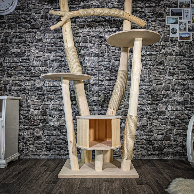 Naturkratzbaum 2399 Kratzbaum Natur Holz Design 205 cm hoch