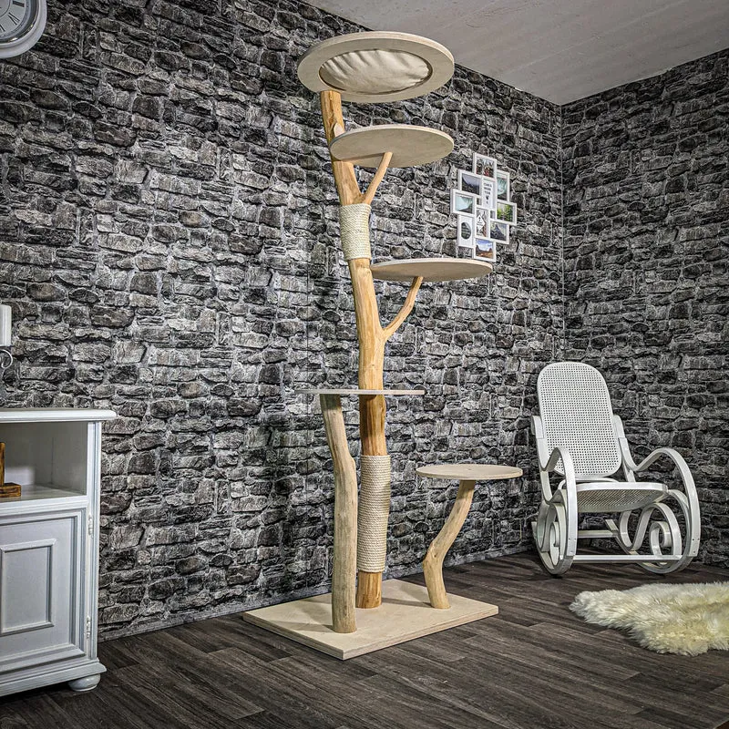 Naturkratzbaum 2400 Kratzbaum Natur Holz Design 205 cm hoch