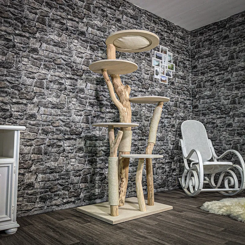 Naturkratzbaum 2406 Kratzbaum Natur Holz Design 175 cm hoch