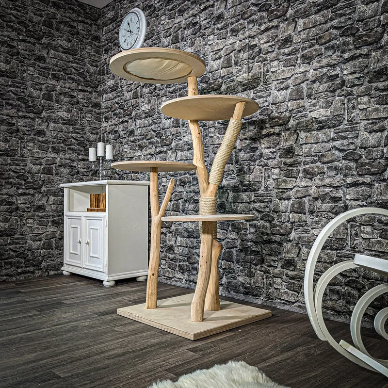 Naturkratzbaum 2408 Kratzbaum Natur Holz Design 145 cm hoch
