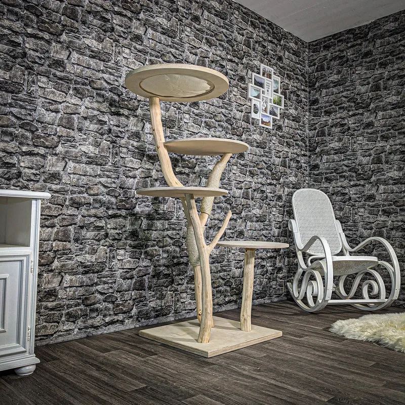 Naturkratzbaum 2408 Kratzbaum Natur Holz Design 145 cm hoch