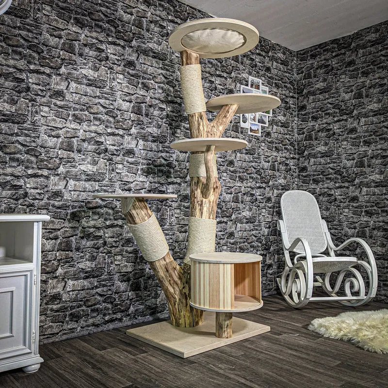 Naturkratzbaum 2410 Kratzbaum Natur Holz Design 190 cm hoch