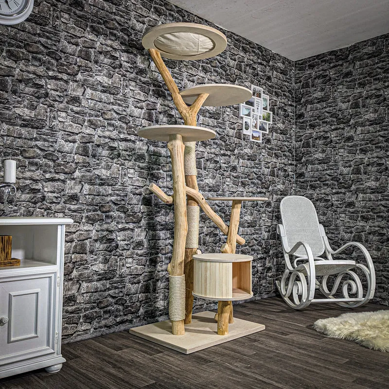 Naturkratzbaum 2411 Kratzbaum Natur Holz Design 197 cm hoch