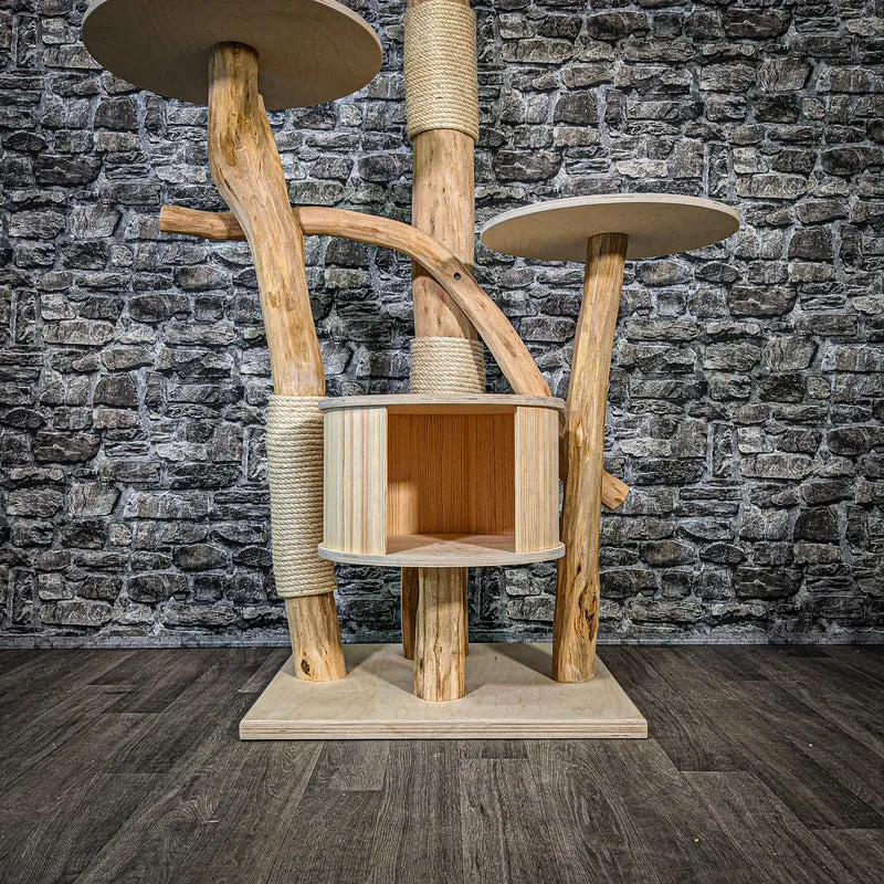 Naturkratzbaum 2412 Kratzbaum Natur Holz Design 146 cm hoch