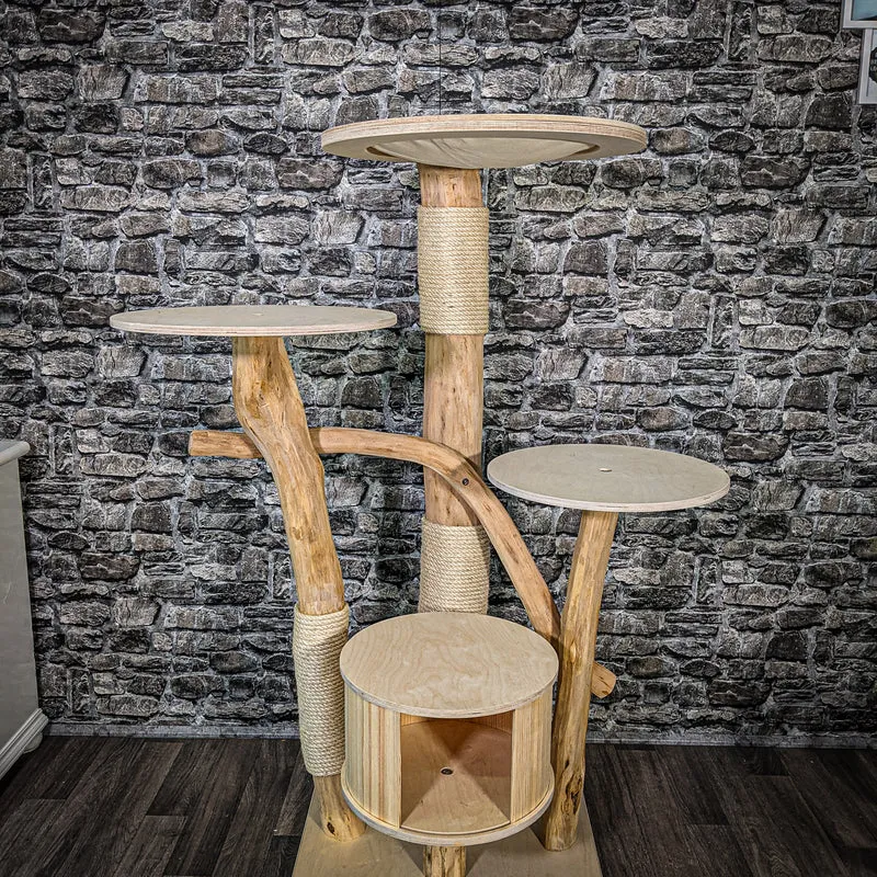 Naturkratzbaum 2412 Kratzbaum Natur Holz Design 146 cm hoch