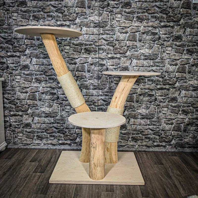 Naturkratzbaum 2413 Kratzbaum Natur Holz Design 120 cm hoch