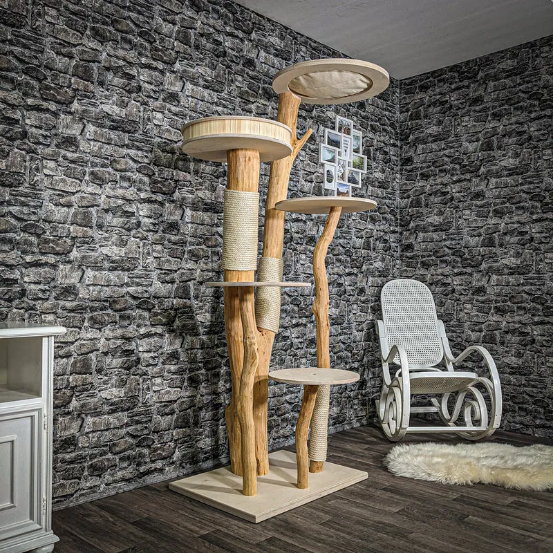 Naturkratzbaum 2394 Kratzbaum Natur Holz Design 195 cm hoch