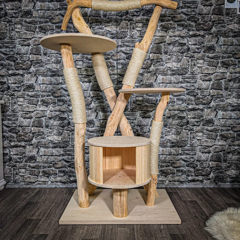 Naturkratzbaum 2393 Kratzbaum Natur Holz Design 174 cm hoch