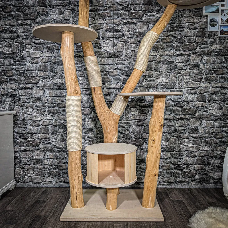 Naturkratzbaum 2392 Kratzbaum Natur Holz Design 215 cm hoch