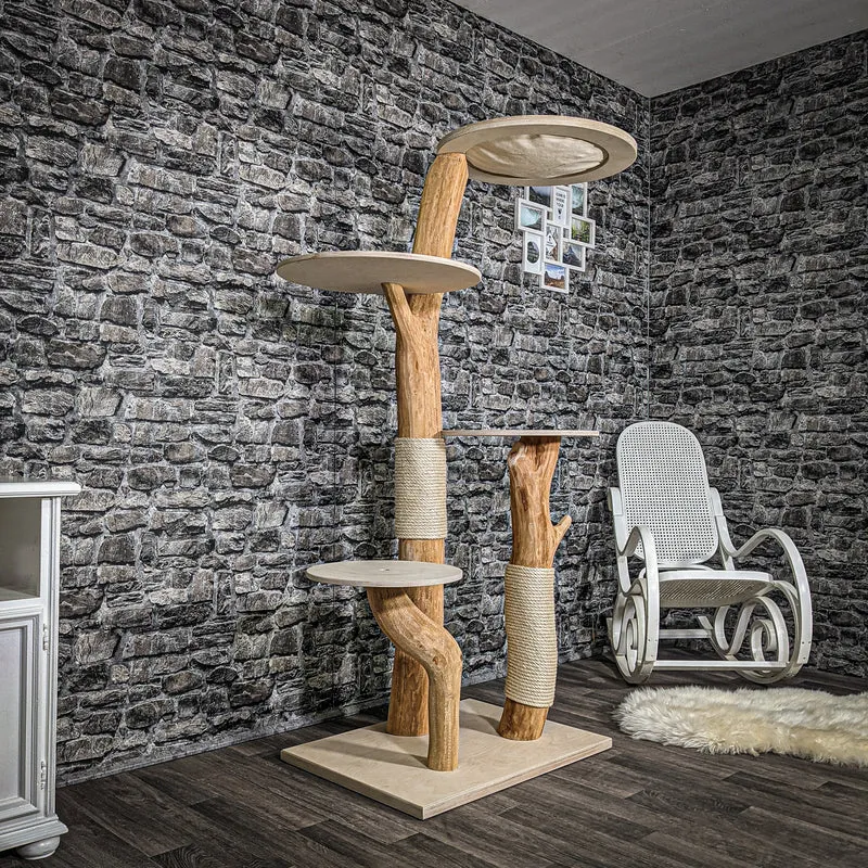 Naturkratzbaum 2390 Kratzbaum Natur Holz Design 173 cm hoch