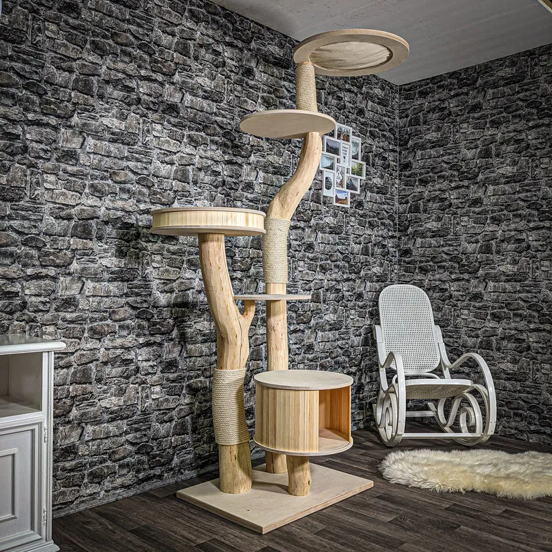 Naturkratzbaum 2389 Kratzbaum Natur Holz Design 217 cm hoch