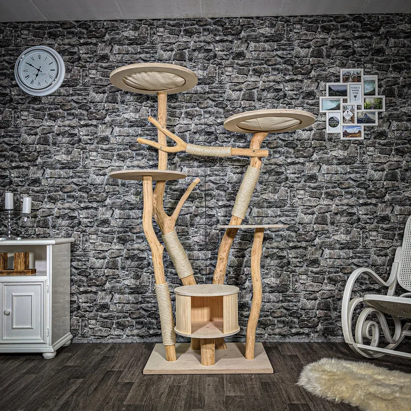 Naturkratzbaum 2386 Kratzbaum Natur Holz Design 184 cm hoch