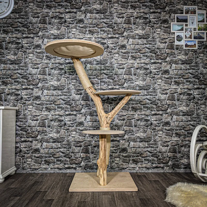 Naturkratzbaum 2384 Kratzbaum Natur Holz Design 135 cm hoch