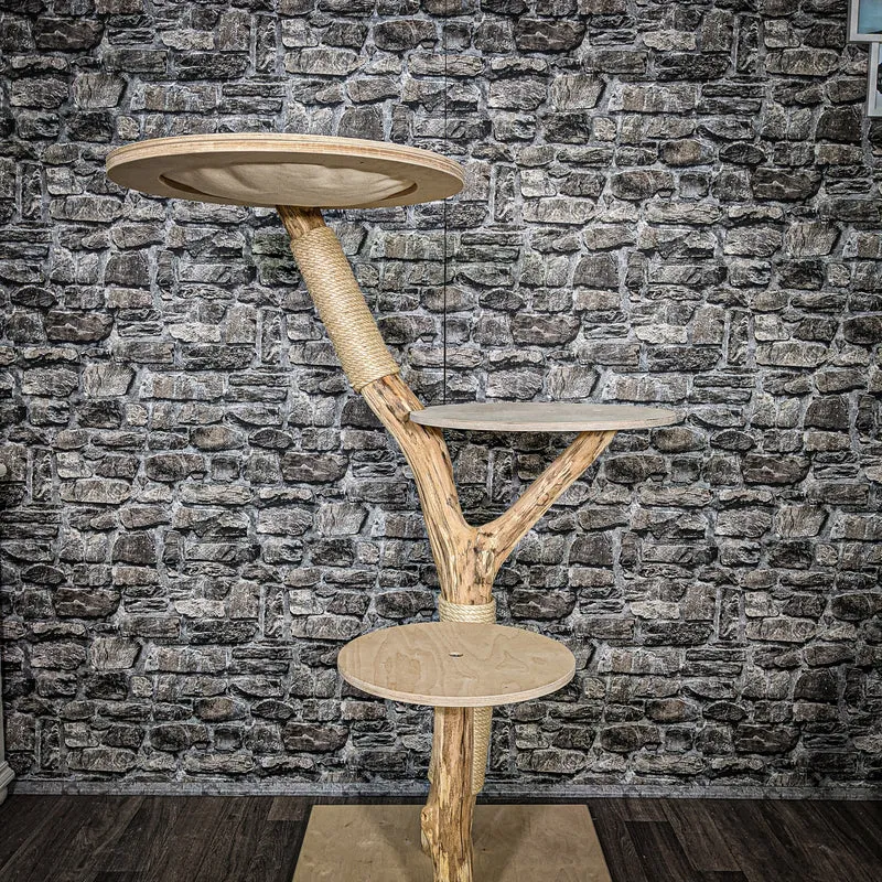 Naturkratzbaum 2384 Kratzbaum Natur Holz Design 135 cm hoch