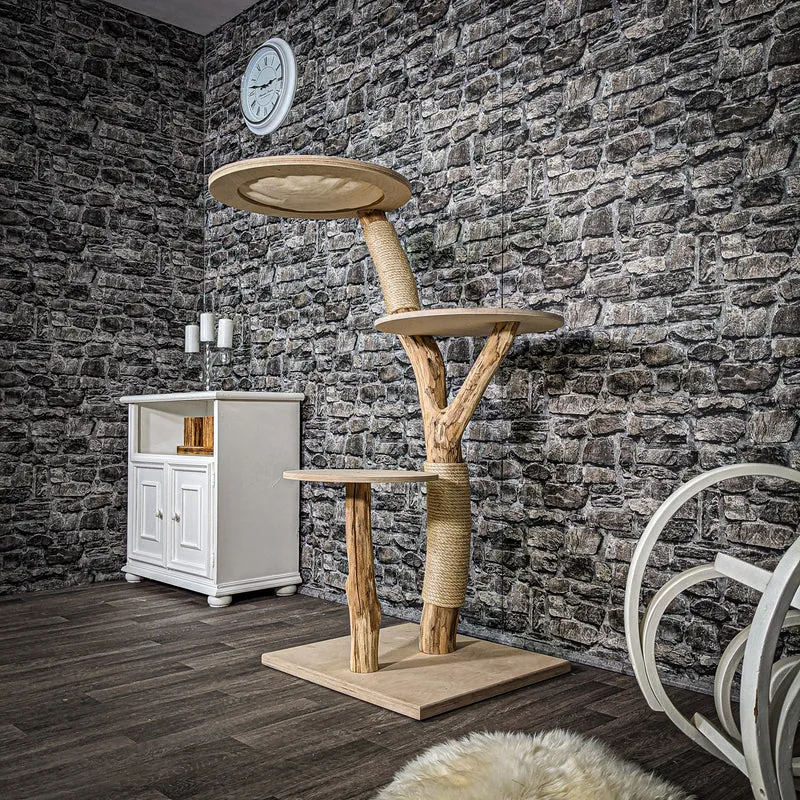 Naturkratzbaum 2384 Kratzbaum Natur Holz Design 135 cm hoch