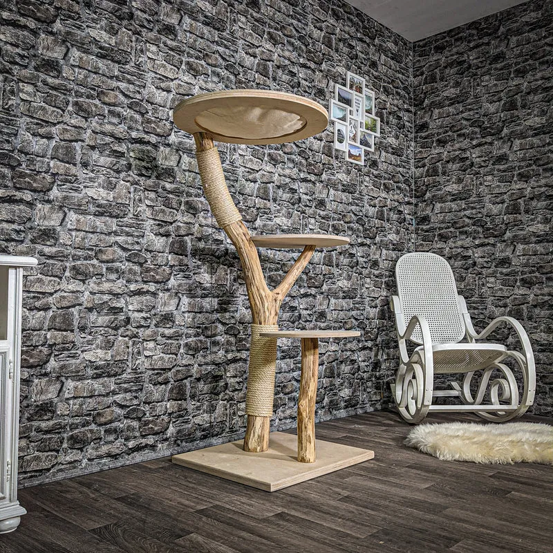 Naturkratzbaum 2384 Kratzbaum Natur Holz Design 135 cm hoch