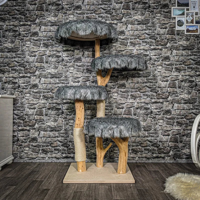 Naturkratzbaum 2382 Kratzbaum Natur Holz Design 146 cm hoch