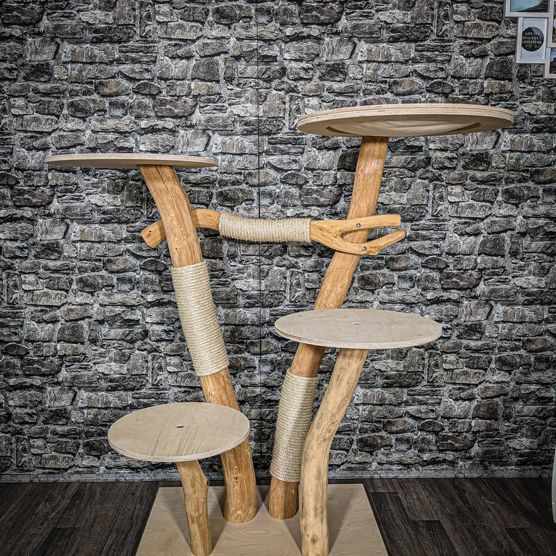 Naturkratzbaum 2381 Kratzbaum Natur Holz Design 132 cm hoch