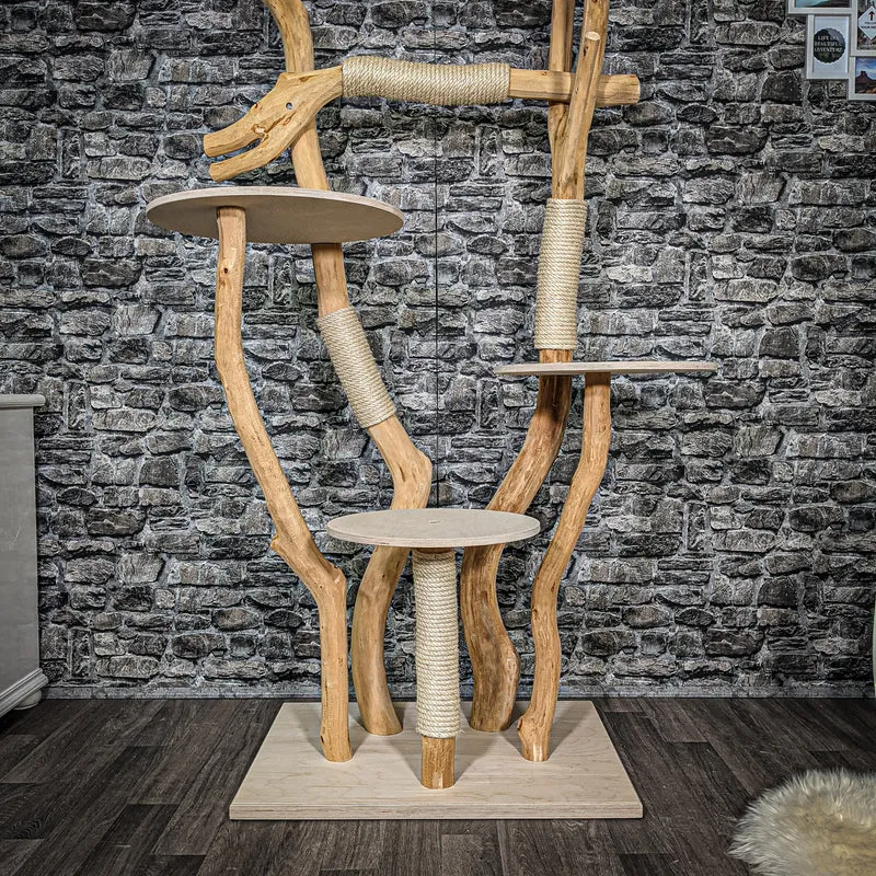 Naturkratzbaum 2378 Kratzbaum Natur Holz Design 205 cm hoch