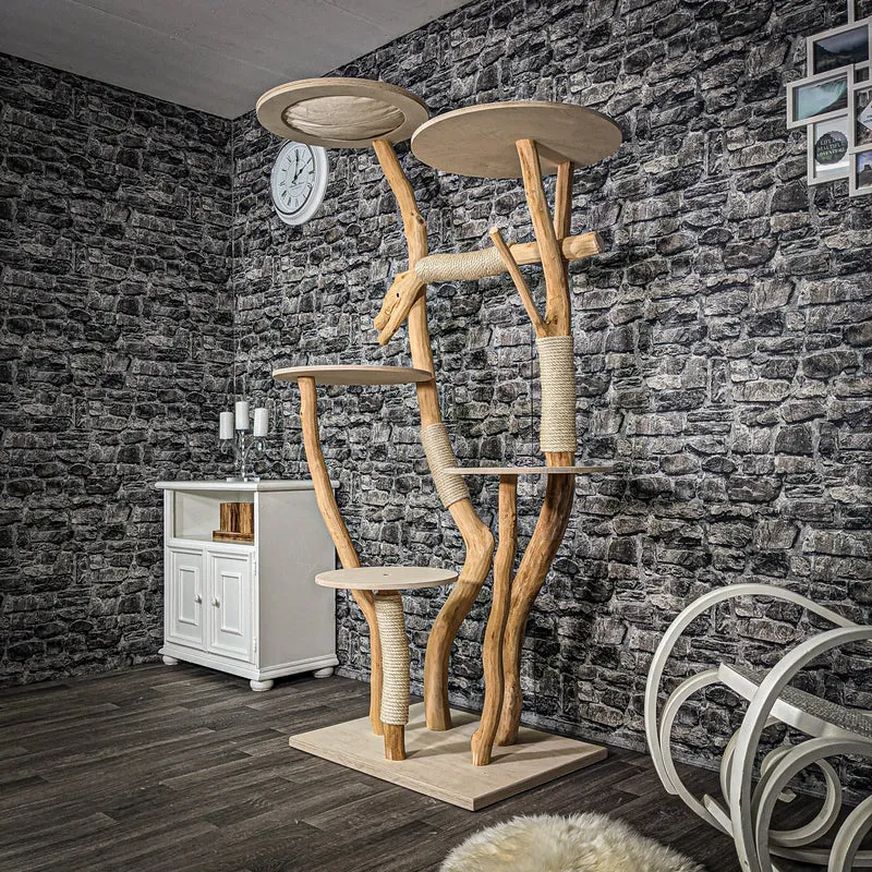 Naturkratzbaum 2378 Kratzbaum Natur Holz Design 205 cm hoch
